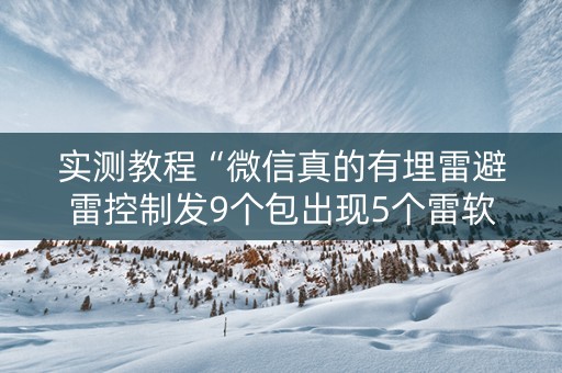 实测教程“微信真的有埋雷避雷控制发9个包出现5个雷软件”（详细透视教程）-哔哩哔哩