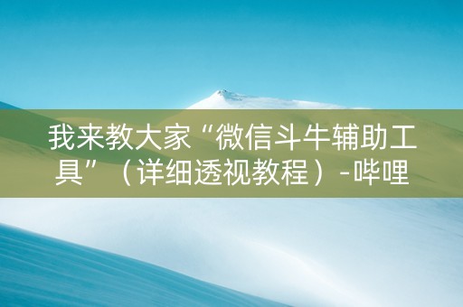 我来教大家“微信斗牛辅助工具”（详细透视教程）-哔哩哔哩