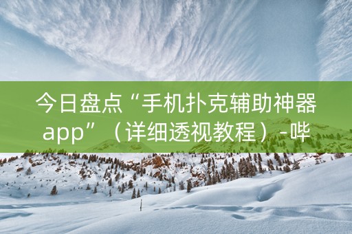 今日盘点“手机扑克辅助神器app”（详细透视教程）-哔哩哔哩
