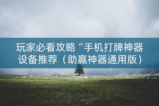 玩家必看攻略“手机打牌神器设备推荐（助赢神器通用版）