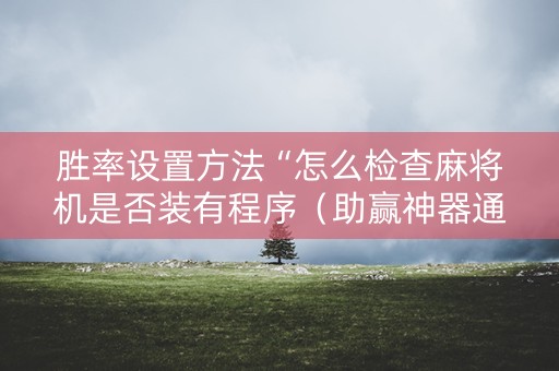 胜率设置方法“怎么检查麻将机是否装有程序（助赢神器通用版）