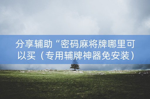 分享辅助“密码麻将牌哪里可以买（专用辅牌神器免安装）