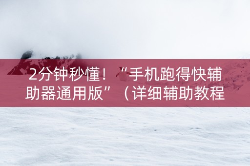 2分钟秒懂！“手机跑得快辅助器通用版”（详细辅助教程）-哔哩哔哩