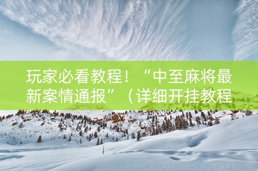 玩家必看教程！“中至麻将最新案情通报”（详细开挂教程）-哔哩哔哩