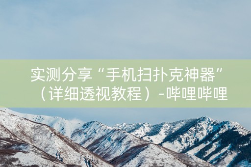 实测分享“手机扫扑克神器”（详细透视教程）-哔哩哔哩