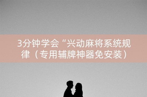 3分钟学会“兴动麻将系统规律（专用辅牌神器免安装）