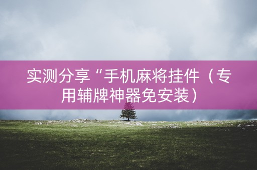 实测分享“手机麻将挂件（专用辅牌神器免安装）