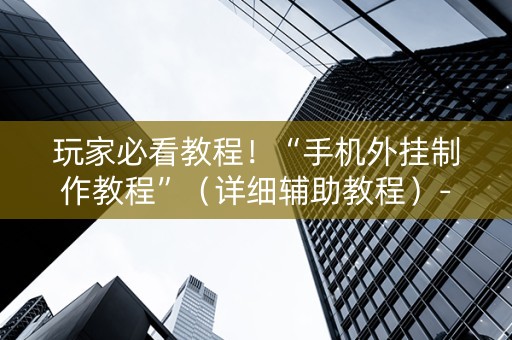玩家必看教程！“手机外挂制作教程”（详细辅助教程）-哔哩哔哩