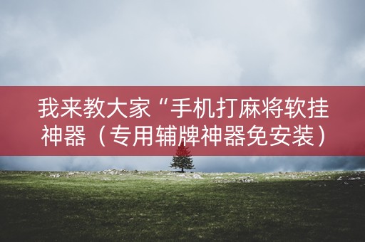 我来教大家“手机打麻将软挂神器（专用辅牌神器免安装）