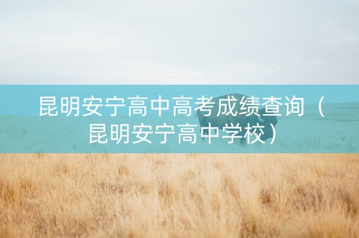 昆明安宁高中高考成绩查询（昆明安宁高中学校）