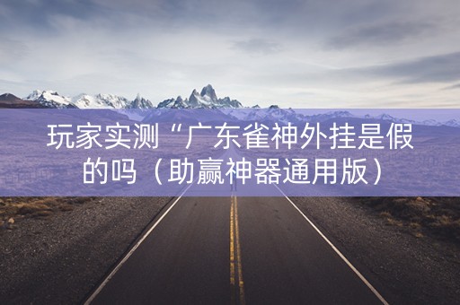 玩家实测“广东雀神外挂是假的吗（助赢神器通用版）