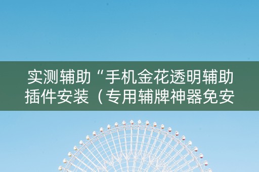 实测辅助“手机金花透明辅助插件安装（专用辅牌神器免安装）