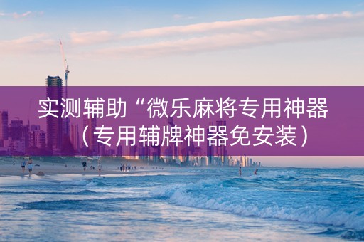 实测辅助“微乐麻将专用神器（专用辅牌神器免安装）