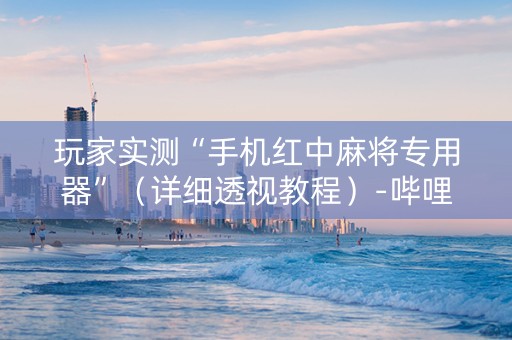 玩家实测“手机红中麻将专用器”（详细透视教程）-哔哩哔哩