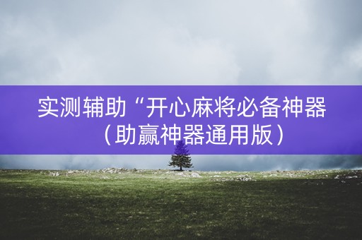 实测辅助“开心麻将必备神器（助赢神器通用版）