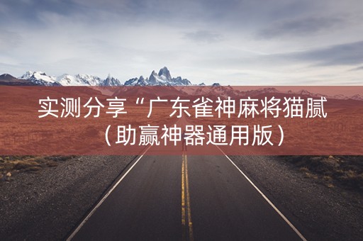 实测分享“广东雀神麻将猫腻（助赢神器通用版）