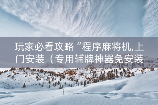 玩家必看攻略“程序麻将机,上门安装（专用辅牌神器免安装）