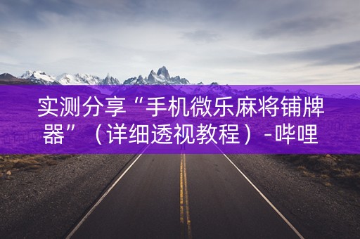 实测分享“手机微乐麻将铺牌器”（详细透视教程）-哔哩哔哩