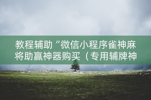教程辅助“微信小程序雀神麻将助赢神器购买（专用辅牌神器免安装）