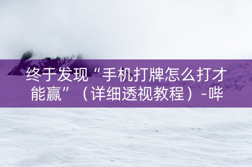 终于发现“手机打牌怎么打才能赢”（详细透视教程）-哔哩哔哩