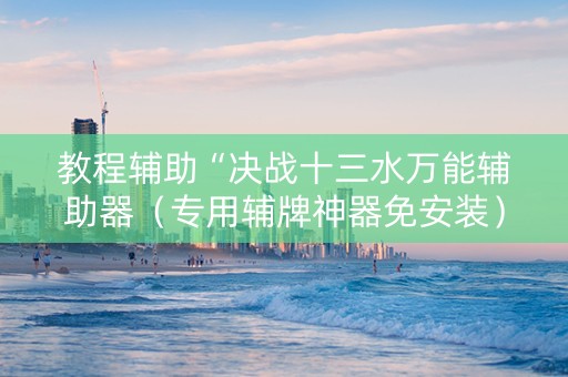 教程辅助“决战十三水万能辅助器（专用辅牌神器免安装）