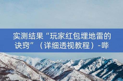 实测结果“玩家红包埋地雷的诀窍”（详细透视教程）-哔哩哔哩