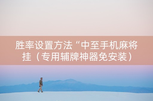 胜率设置方法“中至手机麻将挂（专用辅牌神器免安装）