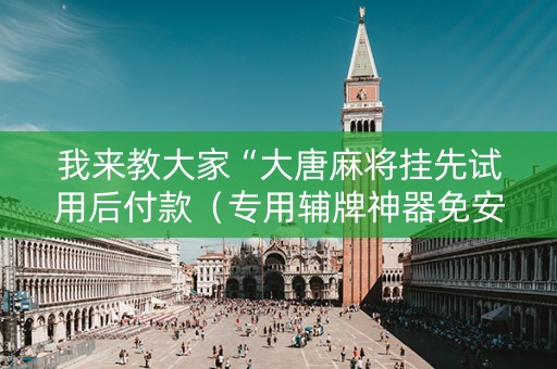 我来教大家“大唐麻将挂先试用后付款（专用辅牌神器免安装）