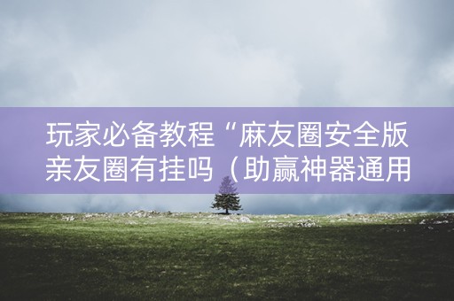 玩家必备教程“麻友圈安全版亲友圈有挂吗（助赢神器通用版）
