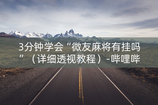 3分钟学会“微友麻将有挂吗”（详细透视教程）-哔哩哔哩