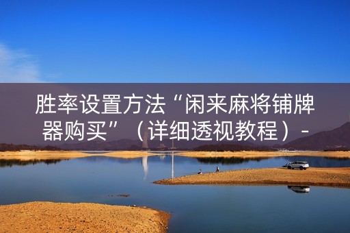 胜率设置方法“闲来麻将铺牌器购买”（详细透视教程）-哔哩哔哩