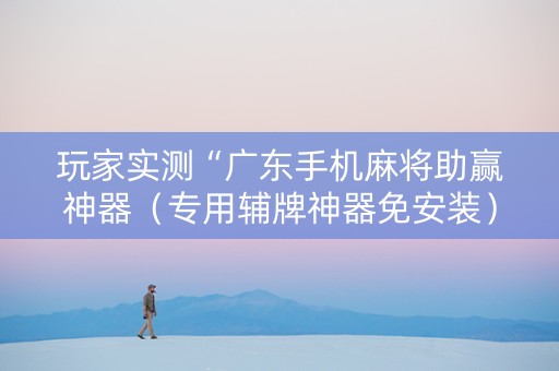 玩家实测“广东手机麻将助赢神器（专用辅牌神器免安装）