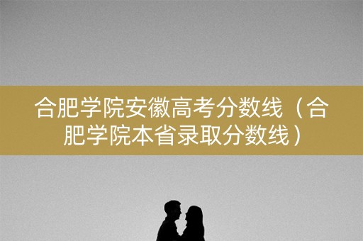 合肥学院安徽高考分数线（合肥学院本省录取分数线）