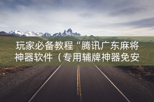 玩家必备教程“腾讯广东麻将神器软件（专用辅牌神器免安装）