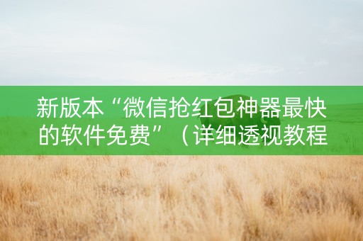 新版本“微信抢红包神器最快的软件免费”（详细透视教程）-哔哩哔哩