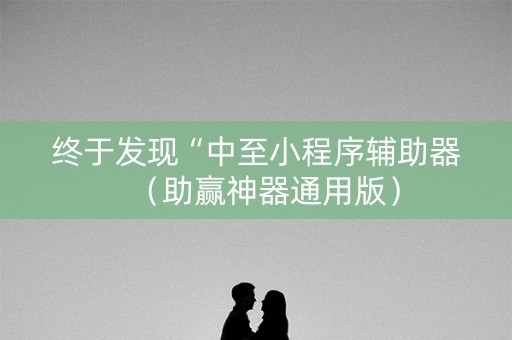 终于发现“中至小程序辅助器（助赢神器通用版）