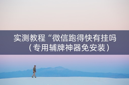 实测教程“微信跑得快有挂吗（专用辅牌神器免安装）
