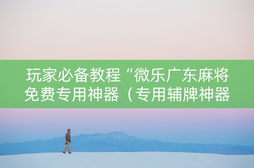 玩家必备教程“微乐广东麻将免费专用神器（专用辅牌神器免安装）