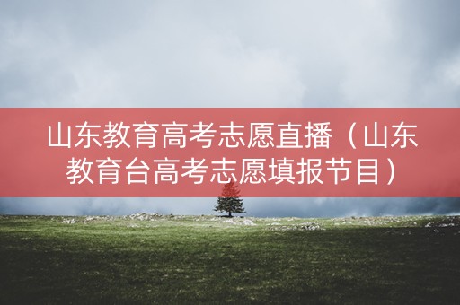 山东教育高考志愿直播（山东教育台高考志愿填报节目）