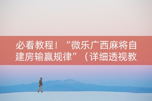 必看教程！“微乐广西麻将自建房输赢规律”（详细透视教程）-哔哩哔哩