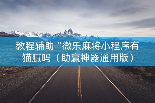 教程辅助“微乐麻将小程序有猫腻吗（助赢神器通用版）