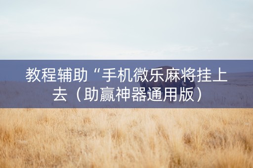 教程辅助“手机微乐麻将挂上去（助赢神器通用版）