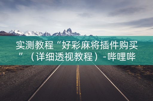 实测教程“好彩麻将插件购买”（详细透视教程）-哔哩哔哩