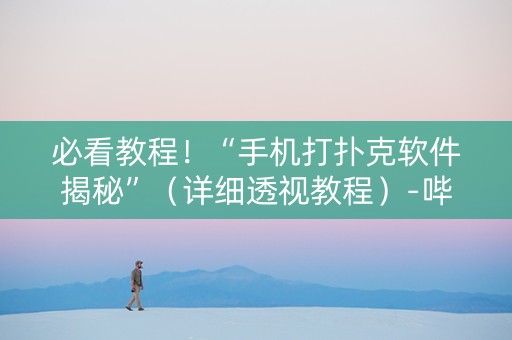 必看教程！“手机打扑克软件揭秘”（详细透视教程）-哔哩哔哩
