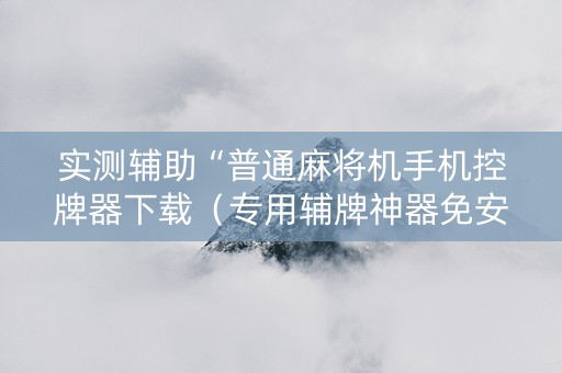 实测辅助“普通麻将机手机控牌器下载（专用辅牌神器免安装）