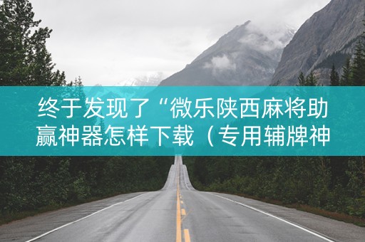 终于发现了“微乐陕西麻将助赢神器怎样下载（专用辅牌神器免安装）