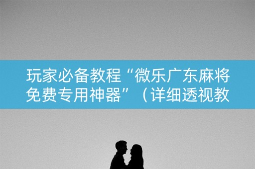玩家必备教程“微乐广东麻将免费专用神器”（详细透视教程）-哔哩哔哩