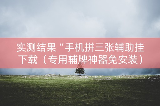 实测结果“手机拼三张辅助挂下载（专用辅牌神器免安装）