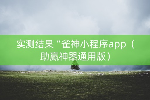 实测结果“雀神小程序app（助赢神器通用版）