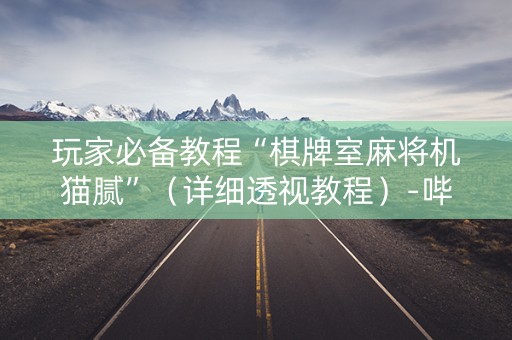 玩家必备教程“棋牌室麻将机猫腻”（详细透视教程）-哔哩哔哩